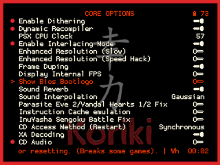 PCSX ReARMed recommended options