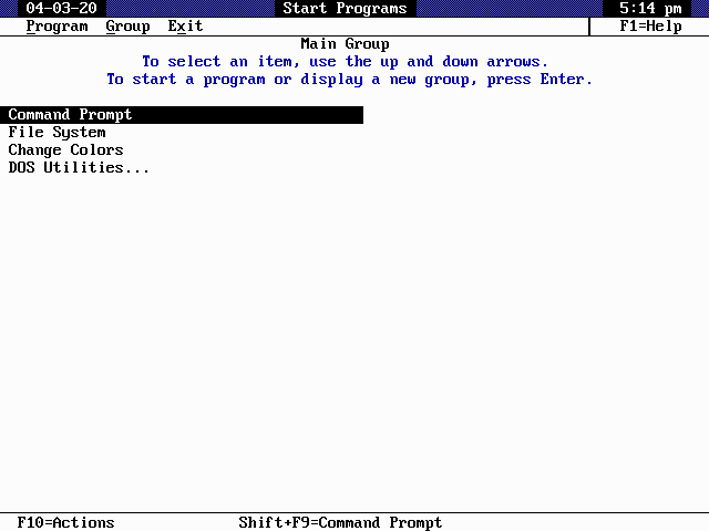 MS-DOS 4.01 Boot HDD to DOS Shell