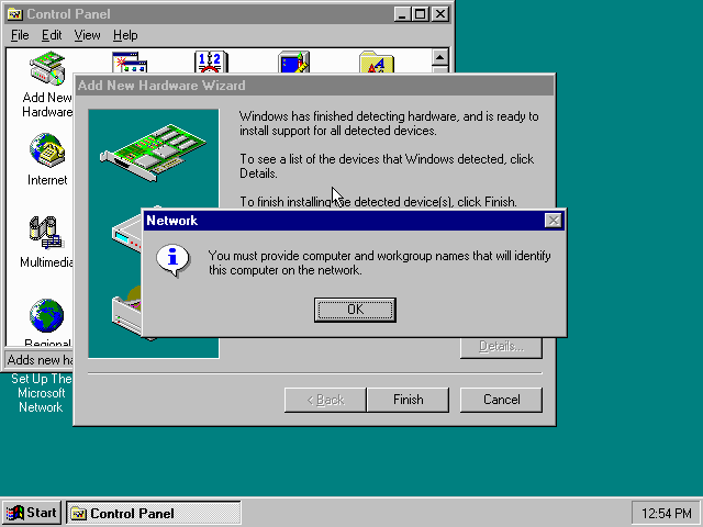 Windows 95 - Add New Hardware Wizard